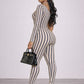Striped Sculpt Jumpsuit