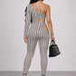 Striped Sculpt Jumpsuit