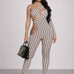 Striped Sculpt Jumpsuit