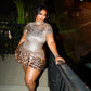 Shimmer Sequin Flounce Hem Mini Dress