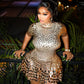 Shimmer Sequin Flounce Hem Mini Dress