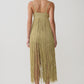 V-Neck Strappy Crochet Maxi Dress