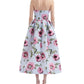 Strapless Embroidered Poppies Faille Dress