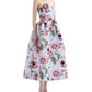 Strapless Embroidered Poppies Faille Dress