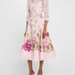 Floral-Print Silk Blend Midi Shirtdress
