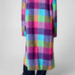 Multi Check Single Breasted Oversized Coat
