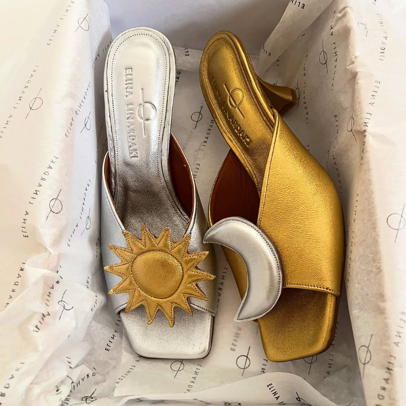 Sun & Moon Colorblock Mule Heels
