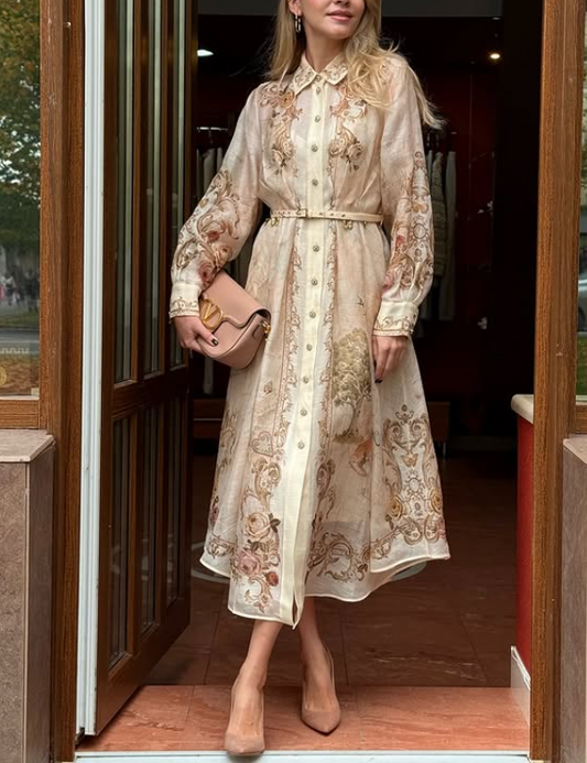 The Silk Buttoned Midi Dress