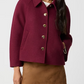 Cropped Wool-blend Swing Coat