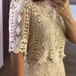Elegant Cotton Lace Openwork Two-Piece Set