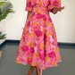 Elegant Summer Floral A-Line Midi Dress