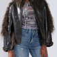 Glossy Distressed Leather Coat
