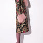 Detachable Faux Fur Patchwork Floral Print Coat