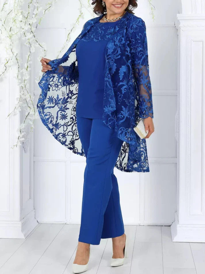 Elegant Cardigan Chiffon Three Piece Set