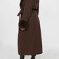 Fur Trim Fashion Belted Long Coat