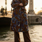 Wide Lape Printed Long Coat
