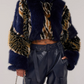 Mixed Animal Print Faux Fur Jacket