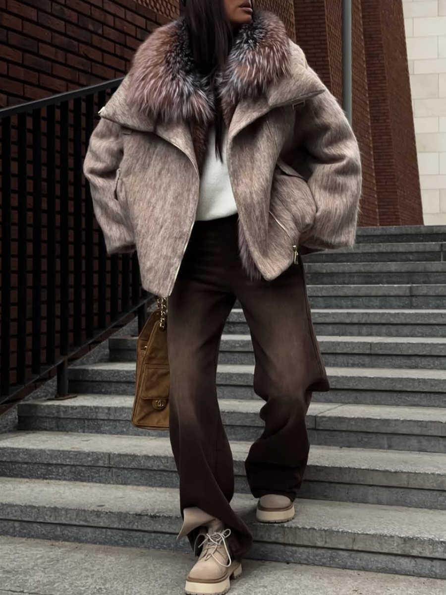 Comfortable Fox Fur Coat