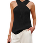 Collar Tank Knit Sleeveless Top