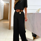 Half Sleeve Crop T-shirt & Wide Leg Pants Set