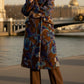 Wide Lape Printed Long Coat
