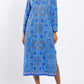 Elegant V-neck Printed Midi Dress