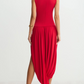 Sleeveless Feminine Ruched Asymmetrical Hem Dress