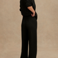 High-Neck Side Zipper Sweatshirt and Pants Set