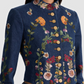 Embroidered Denim Military Jacket and Jeans Set