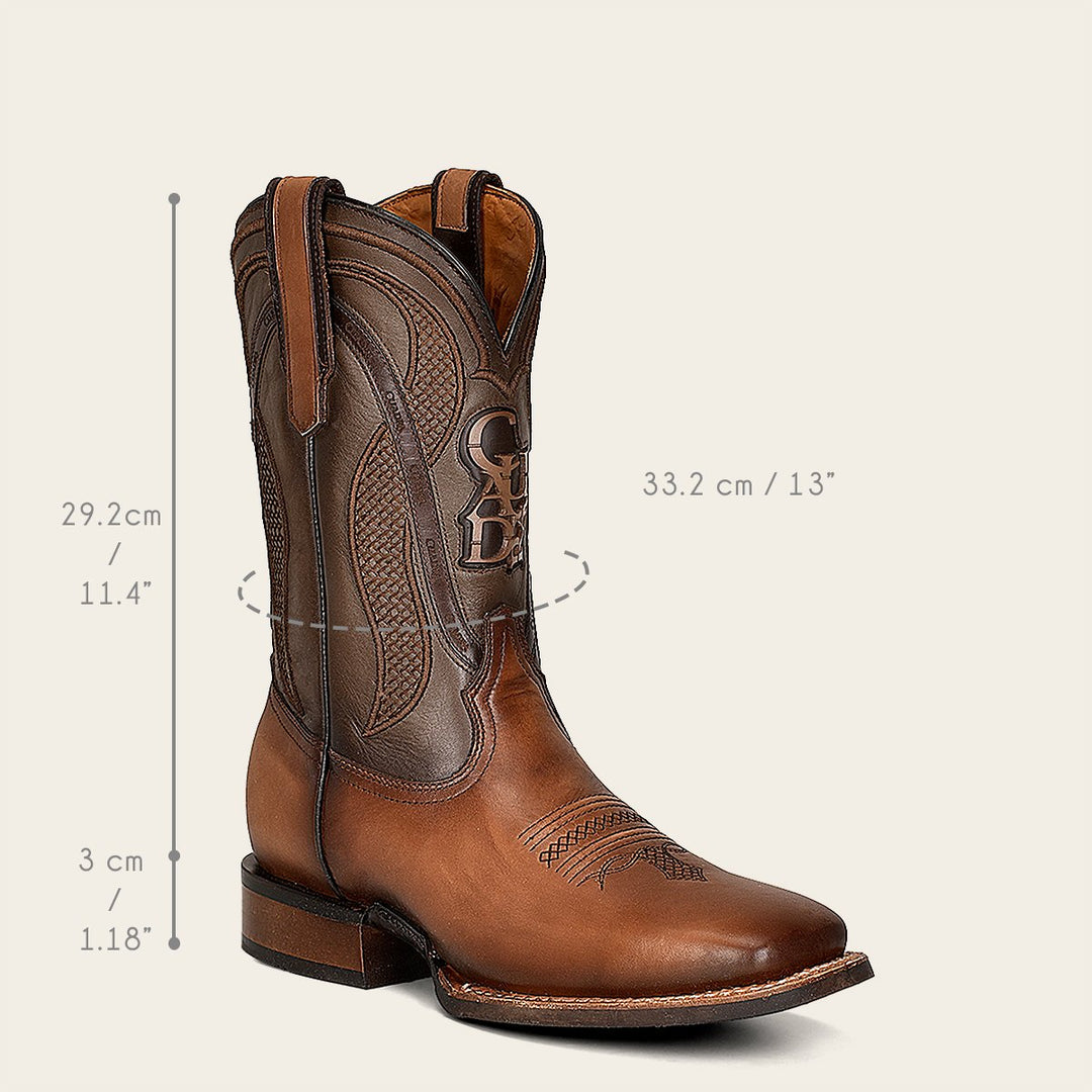 (⏰New Arrivals Promotion $20 OFF)Men's Square Toe Leather Cowboy Boots