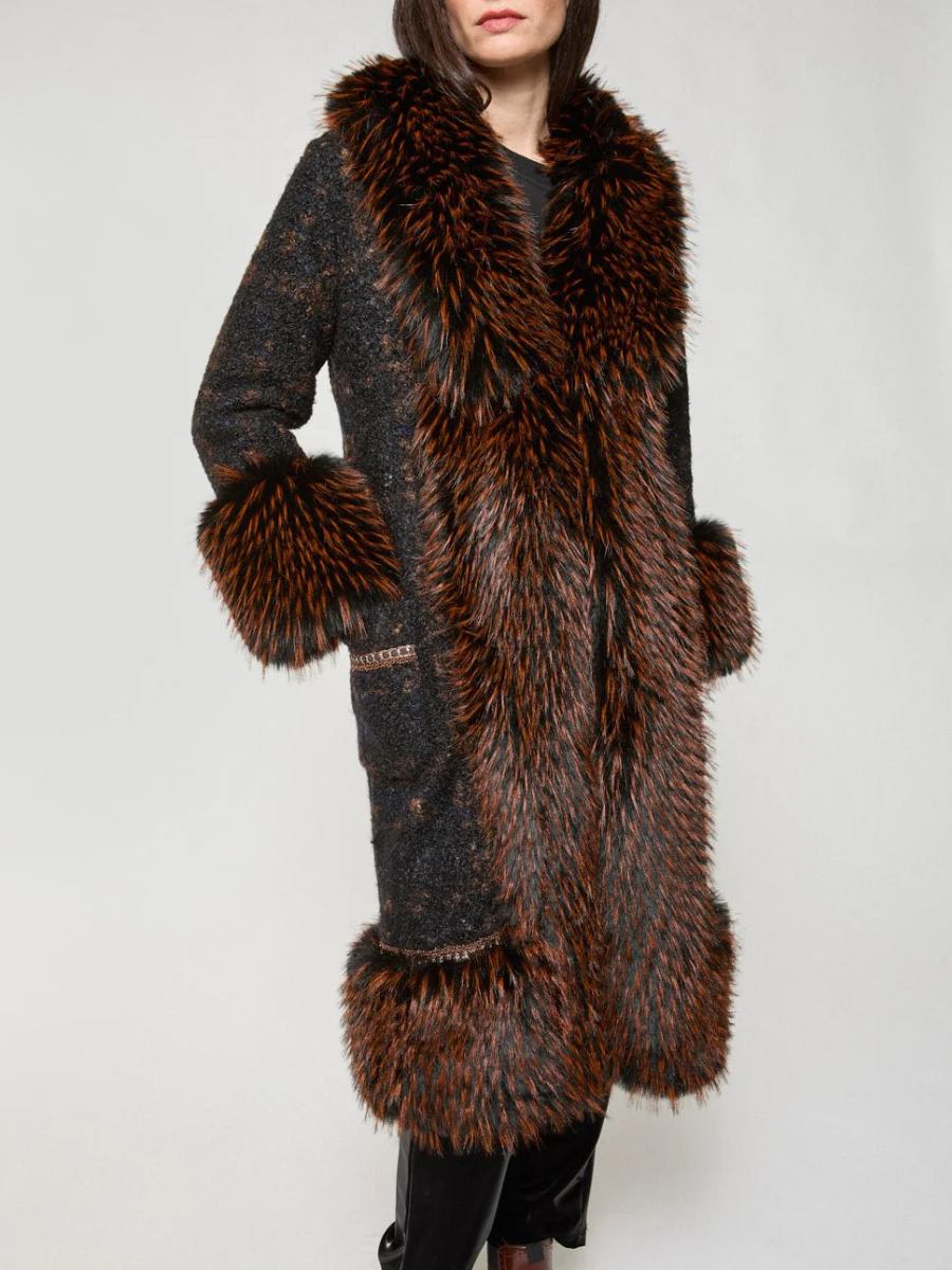 Faux Fur Wool Coat