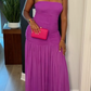 Elegant Ruched Strapless Maxi Dress