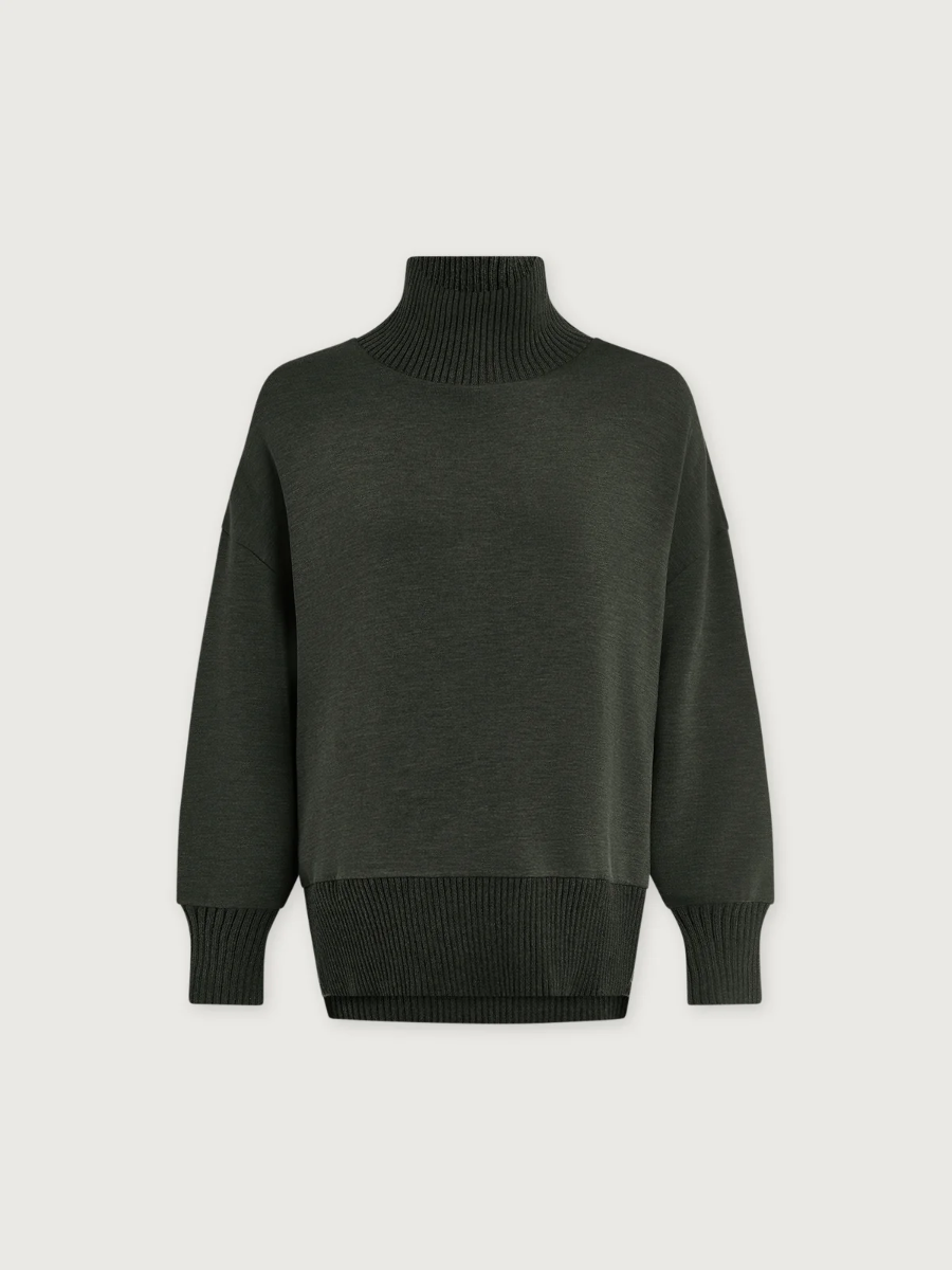 High-Neck Side Zipper Sweatshirt and Pants Set