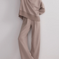 High-Neck Side Zipper Sweatshirt and Pants Set