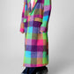 Multi Check Single Breasted Oversized Coat