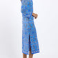 Elegant V-neck Printed Midi Dress