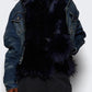 Faux Fur Cinched Denim Jacket