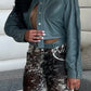 Detachable Belt Buttons PU Jacket