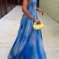 Elegant Gradient Print Sleeveless Dress