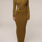 Asymmetric Neck Acrylic Accent Knitted Maxi Dress