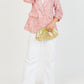 Elegant Pearl Button Woven Tweed Blazer