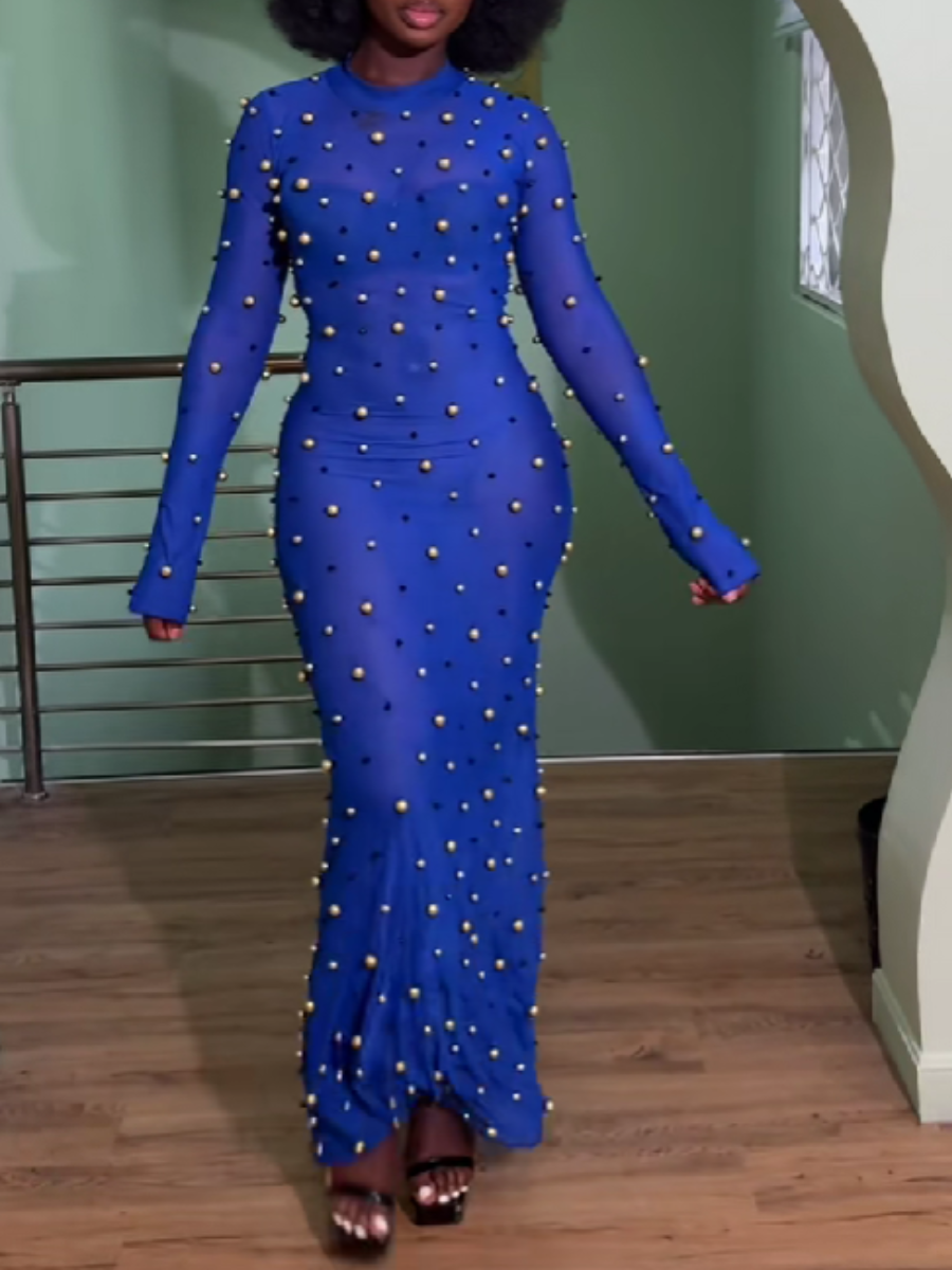 Perspective Tulle Handmade Beaded Dress