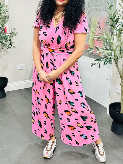 Candy Leopard Blur Jumpsuit