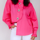 Make It Pop Hot Pink Long Sleeve Blouse
