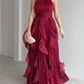 Halter Neck Ruffle Chiffon Maxi Dress