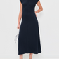 Navy Mock Neck Ribbed Dress