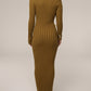 Asymmetric Neck Acrylic Accent Knitted Maxi Dress