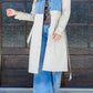Denim Vest Patchwork Button-down Trench Coat