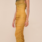 Lined Mesh Ruched Dress