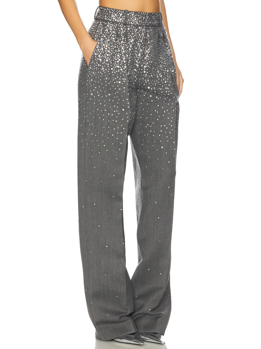 Crystal Embellished Fitted Blazer & Trousers